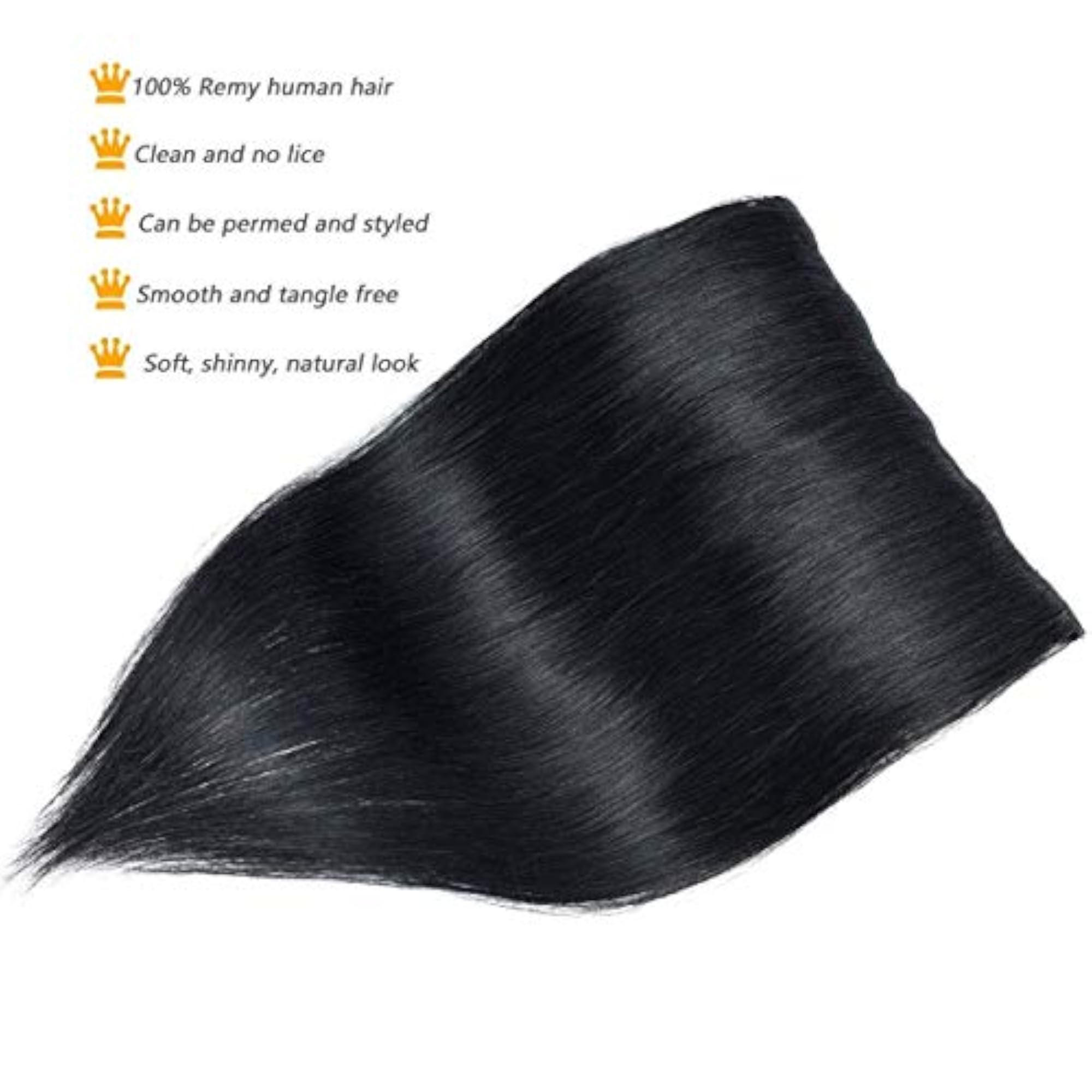 100% Human Hair Extensions with 5 Clips for Women, 18 Inch